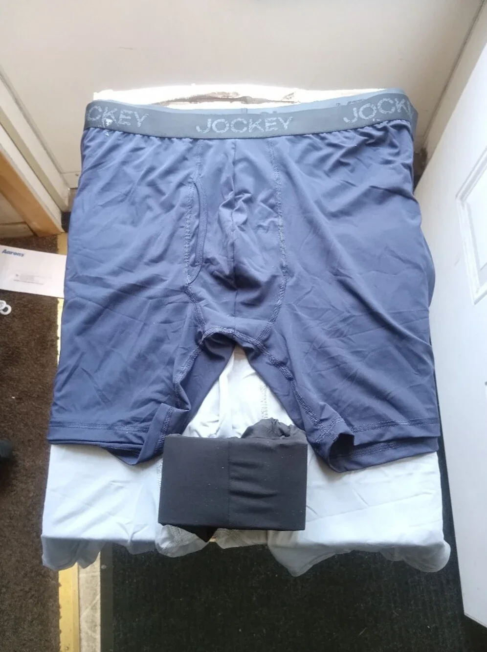 3 Pk Jockey Light Gray Performance Boxer Briefs with Dark Gray Waistband